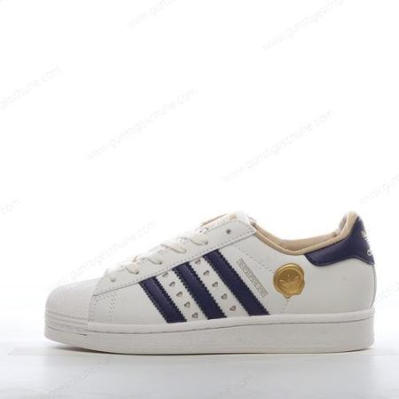 Günstiger Adidas Superstar ‘Aus Weiß Blau Schwarz Gold’ Schuhe IE6977
