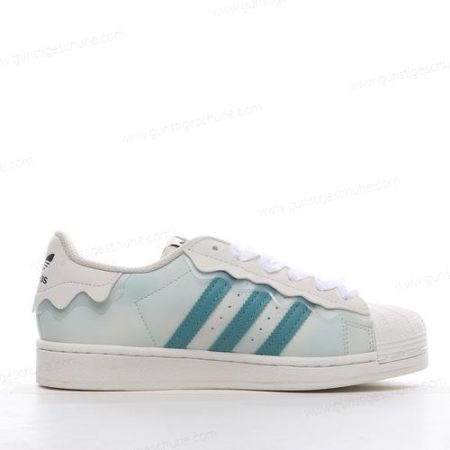 Günstiger Adidas Superstar ‘Weiß Grün Blau’ Schuhe