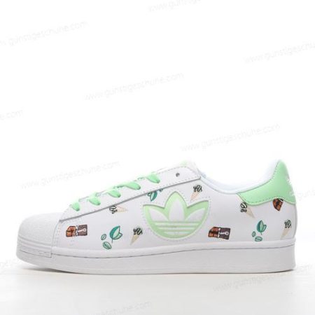 Günstiger Adidas Superstar ‘Weiß Grün’ Schuhe H05668