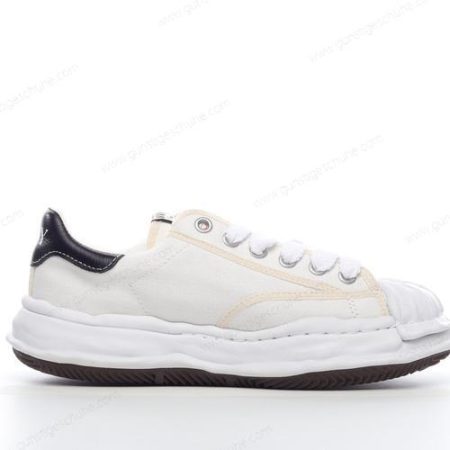 Günstiger Maison MIHARA YASUHIRO Blakey OG Sole Leather Low No Logo ‘Weiß Schwarz’ Schuhe A06FW702
