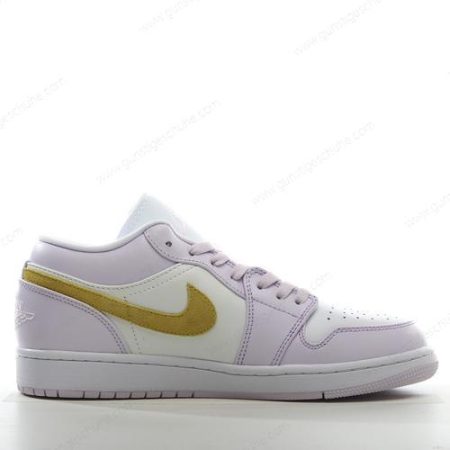 Günstiger Nike Air Jordan 1 Low ‘Violett Weiß Gelb’ Schuhe DC0774-501