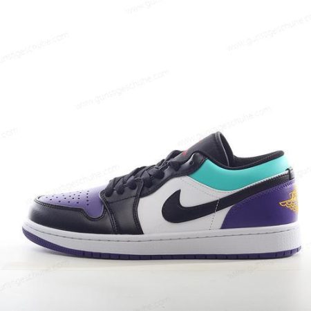 Günstiger Nike Air Jordan 1 Low ‘Weiß Violett Schwarz’ Schuhe 553558-154