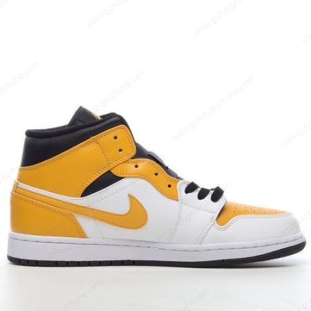 Günstiger Nike Air Jordan 1 Mid ‘Gold Schwarz Weiß’ Schuhe 554724-170