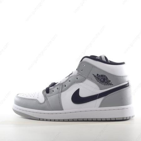Günstiger Nike Air Jordan 1 Mid ‘Grau Schwarz Weiß’ Schuhe 554725-078