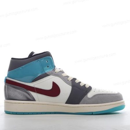 Günstiger Nike Air Jordan 1 Mid SE ‘Grau Blau Rot’ Schuhe FB1870-161
