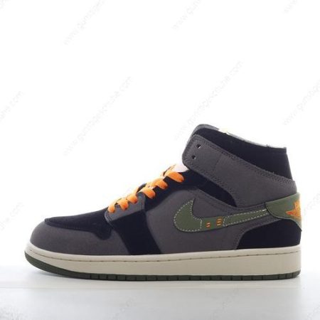 Günstiger Nike Air Jordan 1 Mid SE ‘Schwarz Orange Grün Weiß’ Schuhe FD6817-003
