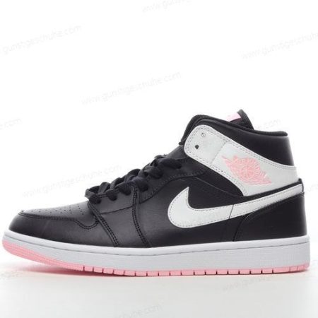 Günstiger Nike Air Jordan 1 Mid ‘Schwarz Weiß Rosa’ Schuhe 555112-061