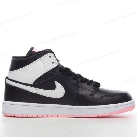 Günstiger Nike Air Jordan 1 Mid ‘Schwarz Weiß Rosa’ Schuhe 555112-061