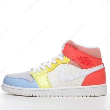 Günstiger Nike Air Jordan 1 Mid ‘Weiß Gelb Rot Blau’ Schuhe DJ6908-100