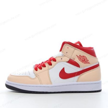 Günstiger Nike Air Jordan 1 Mid ‘Weiß Rot Braun’ Schuhe 554725-201