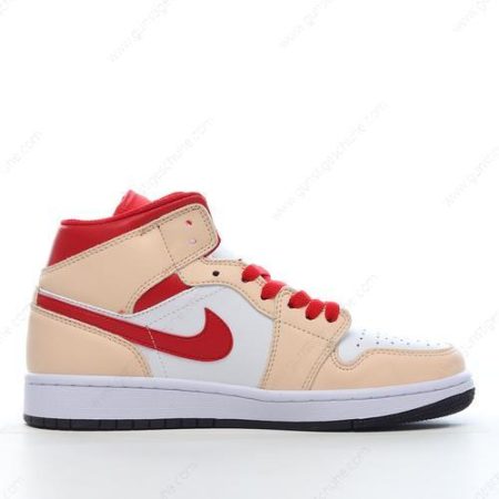Günstiger Nike Air Jordan 1 Mid ‘Weiß Rot Braun’ Schuhe 554725-201