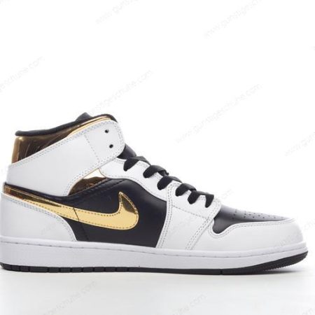 Günstiger Nike Air Jordan 1 Mid ‘Weiß Schwarz’ Schuhe 554725-190