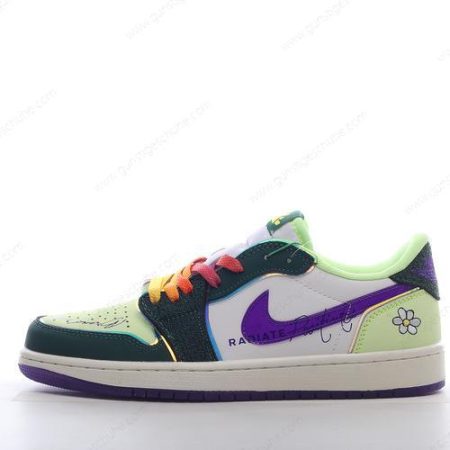 Günstiger Nike Air Jordan 1 Retro Low OG ‘Grün Violett Weiß’ Schuhe FD9665-351