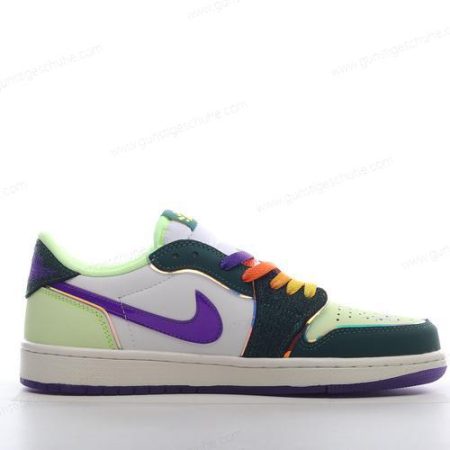 Günstiger Nike Air Jordan 1 Retro Low OG ‘Grün Violett Weiß’ Schuhe FD9665-351