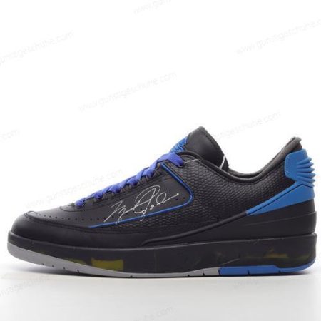 Günstiger Nike Air Jordan 2 Retro Low SP x Off-White ‘Schwarz Blau Grau’ Schuhe DJ4375-004