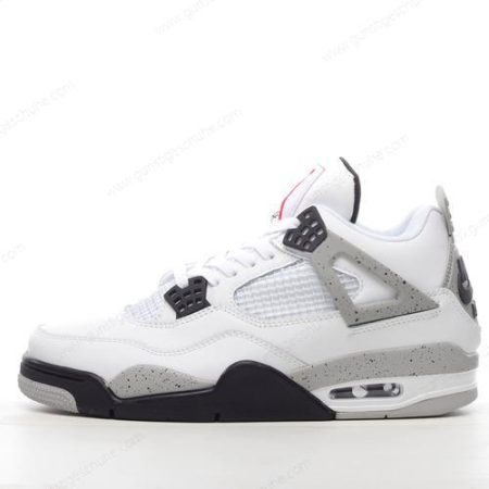 Günstiger Nike Air Jordan 4 Retro ‘Weiß Schwarz Grau’ Schuhe 308497-103