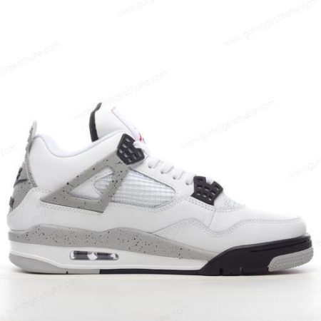 Günstiger Nike Air Jordan 4 Retro ‘Weiß Schwarz Grau’ Schuhe 308497-103
