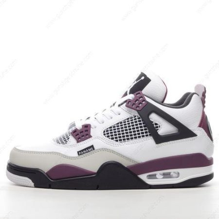 Günstiger Nike Air Jordan 4 Retro ‘Weiß Schwarz Grau Violett’ Schuhe CZ5624-100