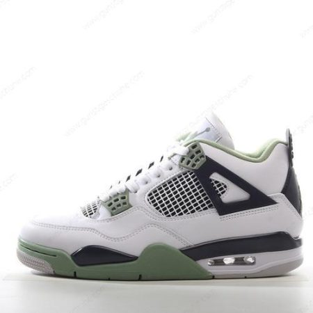 Günstiger Nike Air Jordan 4 Retro ‘Weiß Schwarz Grün’ Schuhe