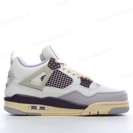 Günstiger Nike Air Jordan 4 Retro ‘Weiß Violett Braun’ Schuhe Q490418-100