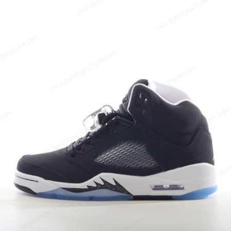 Günstiger Nike Air Jordan 5 Retro ‘Schwarz Grau Blau’ Schuhe 136027-035