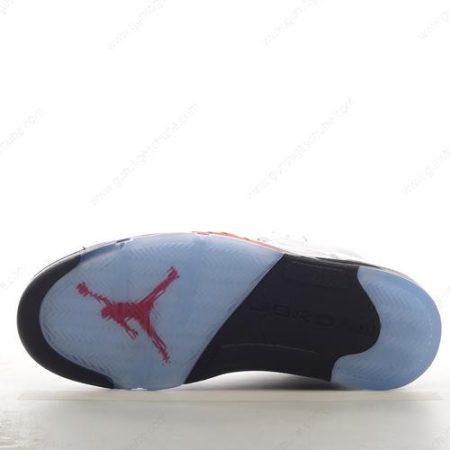Günstiger Nike Air Jordan 5 Retro ‘Weiß Rot Schwarz’ Schuhe 440888-100