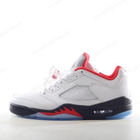 Günstiger Nike Air Jordan 5 Retro ‘Weiß Rot Schwarz Silber’ Schuhe 440890-102