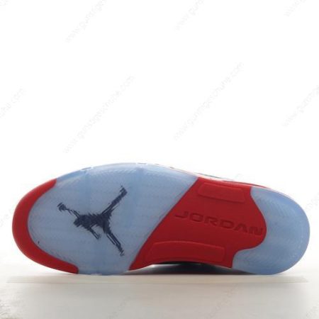 Günstiger Nike Air Jordan 5 Retro ‘Weiß Schwarz Rot’ Schuhe 819171-101