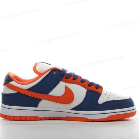 Günstiger Nike SB Dunk Low ‘Weiß Marineblau Orange’ Schuhe 304292-184